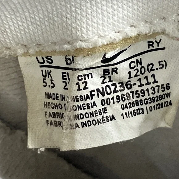 Nike Air Force 1 Low EasyOn White Leather Toddler Sneakers FN0236-111 Size 6C - Picture 6 of 7